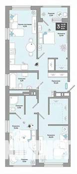 3-к квартира, вторичка, 87м2, 10/18 этаж