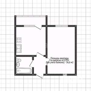 1-к квартира, вторичка, 37м2, 4/16 этаж