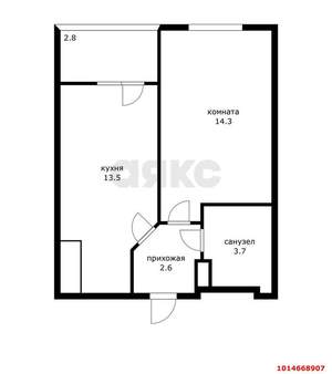 1-к квартира, вторичка, 34м2, 23/24 этаж