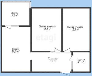2-к квартира, вторичка, 57м2, 13/24 этаж