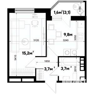 1-к квартира, вторичка, 34м2, 2/9 этаж