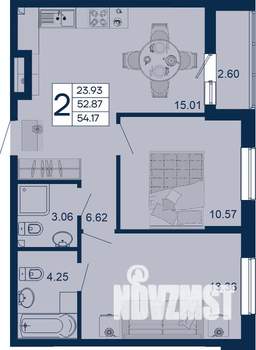 2-к квартира, вторичка, 54м2, 2/18 этаж