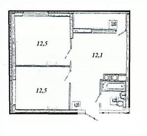 2-к квартира, вторичка, 45м2, 6/16 этаж