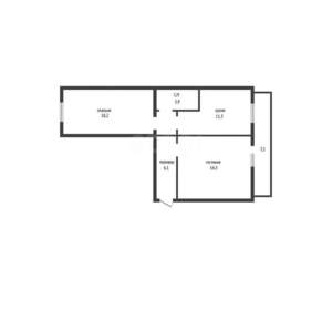 2-к квартира, вторичка, 54м2, 4/6 этаж