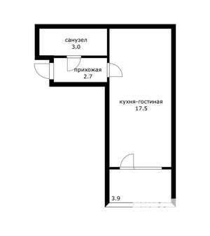 Студия квартира, вторичка, 29м2, 7/7 этаж