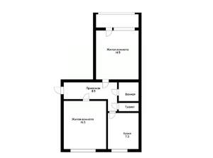 2-к квартира, вторичка, 50м2, 5/5 этаж