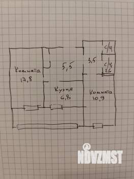 2-к квартира, вторичка, 52м2, 3/9 этаж