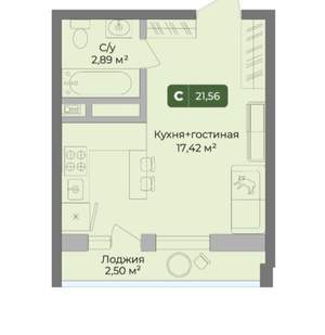 Студия квартира, вторичка, 22м2, 5/10 этаж