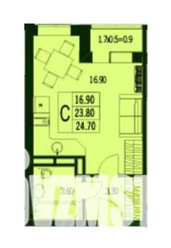 Студия квартира, вторичка, 24м2, 4/8 этаж