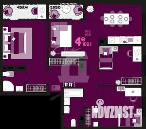 4-к квартира, вторичка, 100м2, 9/18 этаж