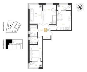3-к квартира, вторичка, 83м2, 2/9 этаж