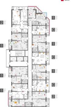 1-к квартира, строящийся дом, 42м2, 4/24 этаж