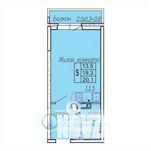 Студия квартира, вторичка, 21м2, 18/19 этаж