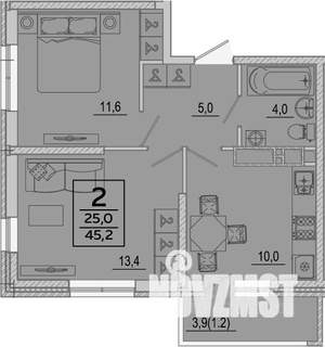 2-к квартира, вторичка, 45м2, 18/24 этаж