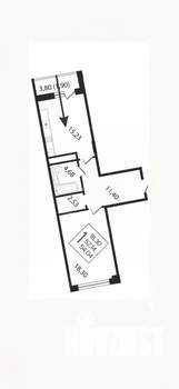 1-к квартира, вторичка, 55м2, 7/16 этаж