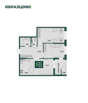 3-к квартира, вторичка, 67м2, 8/18 этаж