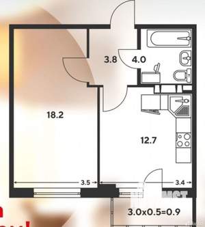 1-к квартира, вторичка, 38м2, 10/20 этаж