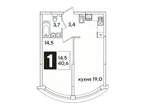 1-к квартира, вторичка, 41м2, 9/16 этаж