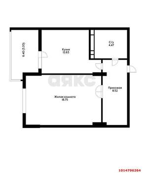 1-к квартира, вторичка, 50м2, 4/16 этаж