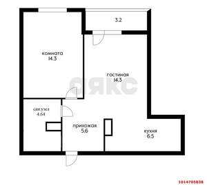 1-к квартира, вторичка, 49м2, 11/17 этаж