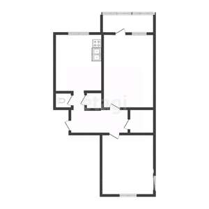 2-к квартира, вторичка, 54м2, 1/9 этаж
