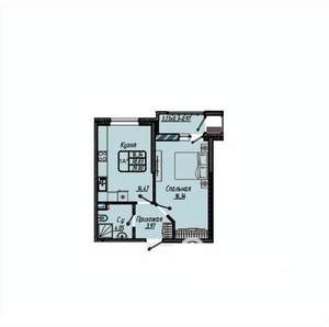 1-к квартира, вторичка, 40м2, 5/9 этаж