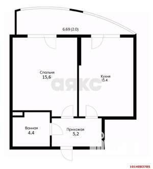 1-к квартира, вторичка, 45м2, 1/19 этаж