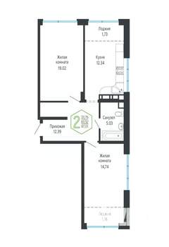 2-к квартира, вторичка, 67м2, 7/24 этаж