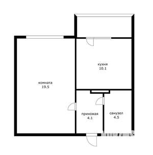 1-к квартира, вторичка, 42м2, 4/14 этаж