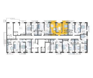 2-к квартира, строящийся дом, 59м2, 1/12 этаж