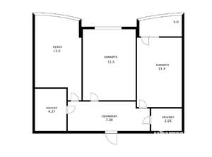 2-к квартира, вторичка, 48м2, 15/24 этаж