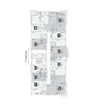 2-к квартира, вторичка, 61м2, 6/16 этаж