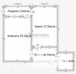 1-к квартира, вторичка, 46м2, 3/22 этаж