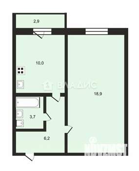 1-к квартира, вторичка, 38м2, 6/7 этаж