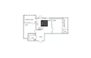 2-к квартира, вторичка, 65м2, 8/21 этаж