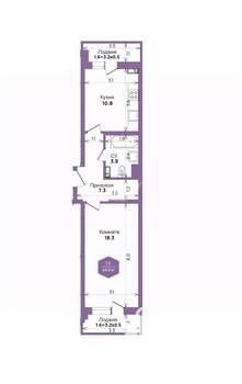 1-к квартира, вторичка, 41м2, 14/21 этаж