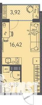 Студия квартира, вторичка, 21м2, 2/9 этаж