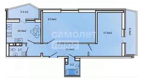 2-к квартира, вторичка, 83м2, 18/23 этаж