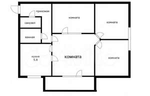 2-к квартира, вторичка, 45м2, 4/5 этаж
