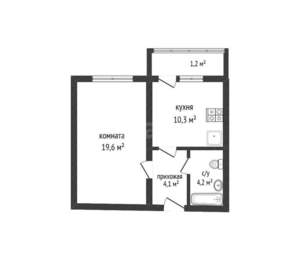 1-к квартира, вторичка, 38м2, 4/16 этаж