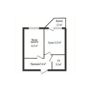 1-к квартира, вторичка, 31м2, 1/6 этаж