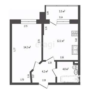1-к квартира, вторичка, 35м2, 1/9 этаж