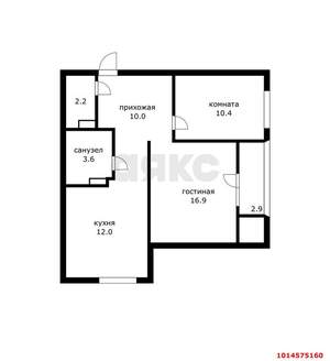 2-к квартира, вторичка, 60м2, 9/17 этаж