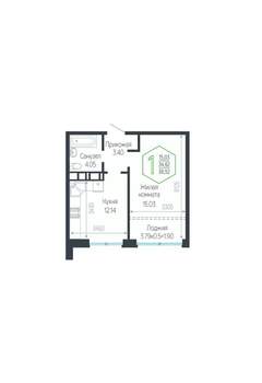 1-к квартира, вторичка, 37м2, 19/24 этаж