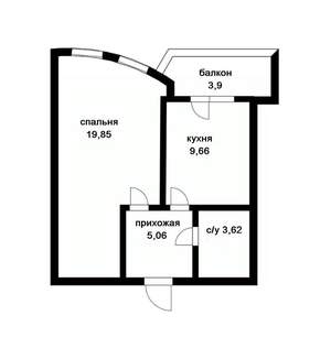 1-к квартира, вторичка, 38м2, 15/20 этаж