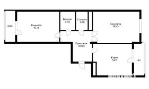 2-к квартира, вторичка, 75м2, 8/22 этаж