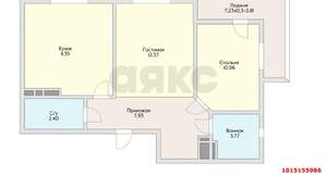 2-к квартира, сданный дом, 56м2, 5/16 этаж