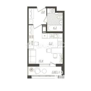 Студия квартира, вторичка, 27м2, 5/24 этаж