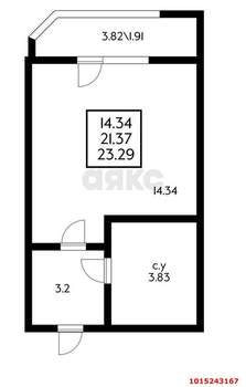 Студия квартира, вторичка, 23м2, 7/24 этаж