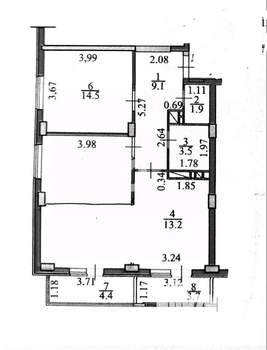 2-к квартира, вторичка, 73м2, 8/13 этаж